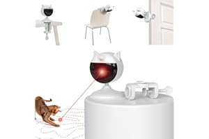 Potaroma Smart Sensor Cat Laser Toys Interactive, Motion Activated Truly Random Trjajectory, Clamp Design, Automatic Chargeable Kitten Toy Indoor Exercise, Cream White
