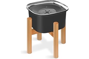 Decflow 3L Elevated Dog Water Bowl, Stainless Steel Raised Slow Water Bowl with Stand, Large Capacity No Spill Dog Dispenser for Small, Medium and Large Dogs