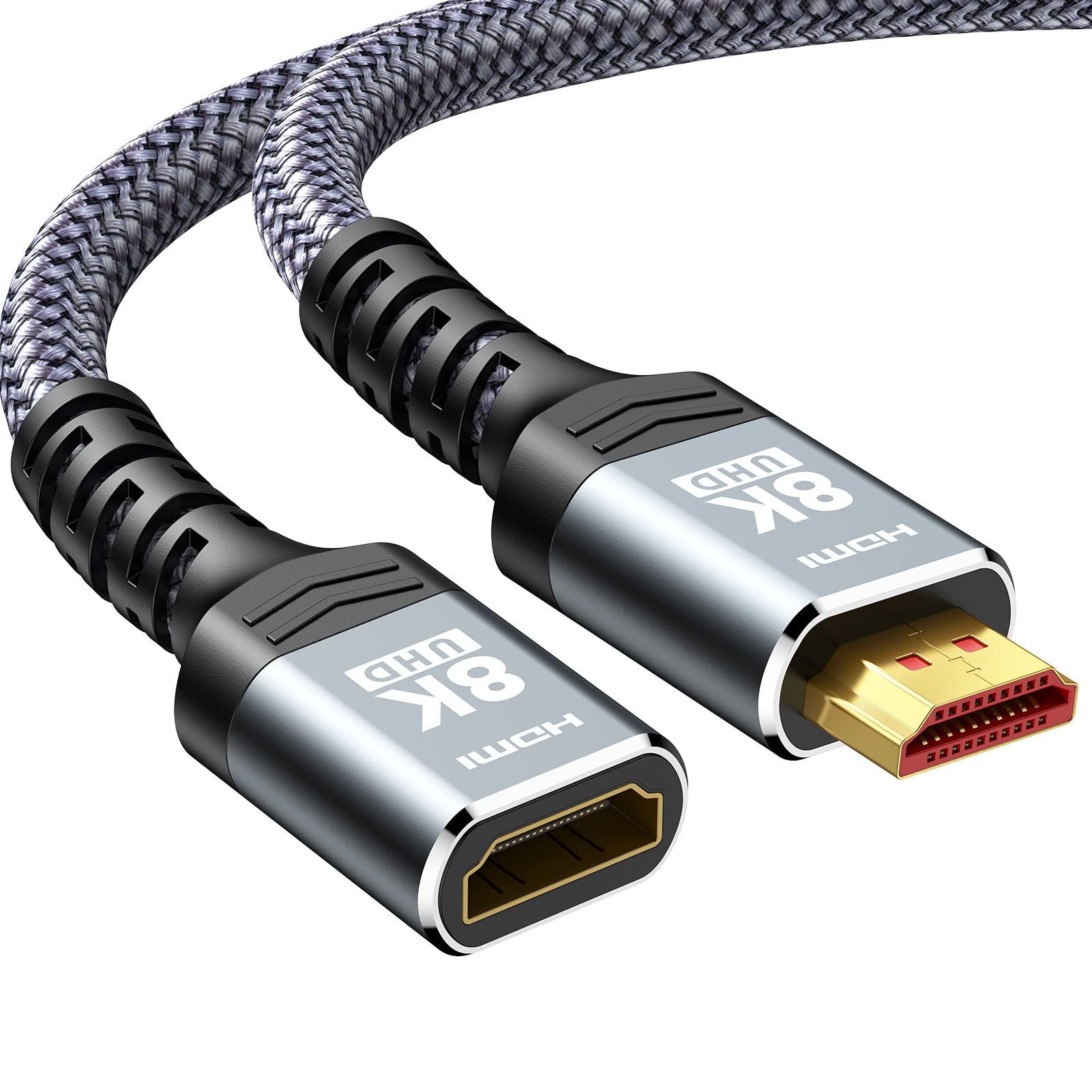Photo 1 of Highwings 8K 4K HDMI Extender Cable, Short HDMI Extension Cable 2.1 4K@30Hz/ 60Hz/ 120Hz, Ultra high Speed HDMI Adapter Male to Female Compatible with PS5 Roku Stick Blu Ray Player HDTV Laptop 3FT