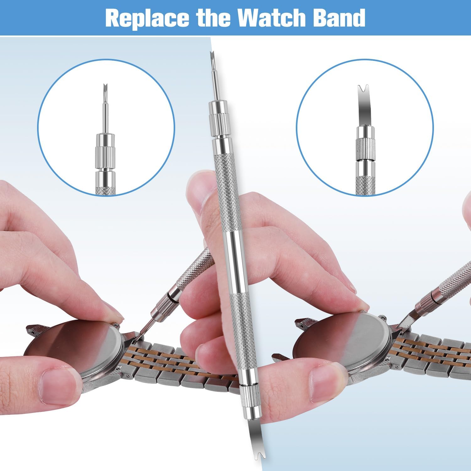 BYNIIUR Watch Link Removal Kit, Watch Band Adjustment Tool Kit, Watch Link Strap Pin Removal Tool, Watch Sizing Tool Kit for Watch Bracelet Adjustment Resizing, Watch Pin Pusher Removal Tool