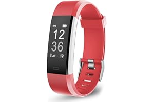 OCTANDRA Active VeryFitPro Fitness Tracker Heart Rate Sleep Monitor 0.96" Activity Step Counter Pedometer IP67 Waterproof Smart Band Exercise Running Smart Watch for Men Women (ID115Plus HR) (Red)