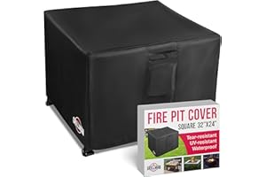 GRILLMAN Heavy Duty Fire Pit Cover, Fits 24h x 32w Inch Gas Fire Pit - Premium 600D Polyester Square Fire Pit Cover, Firepit Covers Square, Outdoor fire Pit Cover, Patio Cover Square, Fire Table Cover