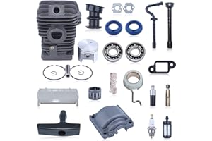 Mtanlo Cylinder Piston Tune Up Kit For Stihl MS250 MS230 025 023 Motor 42.5mm, Cylinder, Piston, Pin, Rings, Cliclip, Engine Bottom Cover, Needle Bearing, Intake Boot, Crank Bearing, Oil Seal