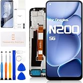 for OnePlus Nord N200 5G Screen Replacement for One Plus Nord N200 LCD Display DE2118 Touch Digitizer DE2117 Assembly with Repair Parts Kits(Black with Frame)