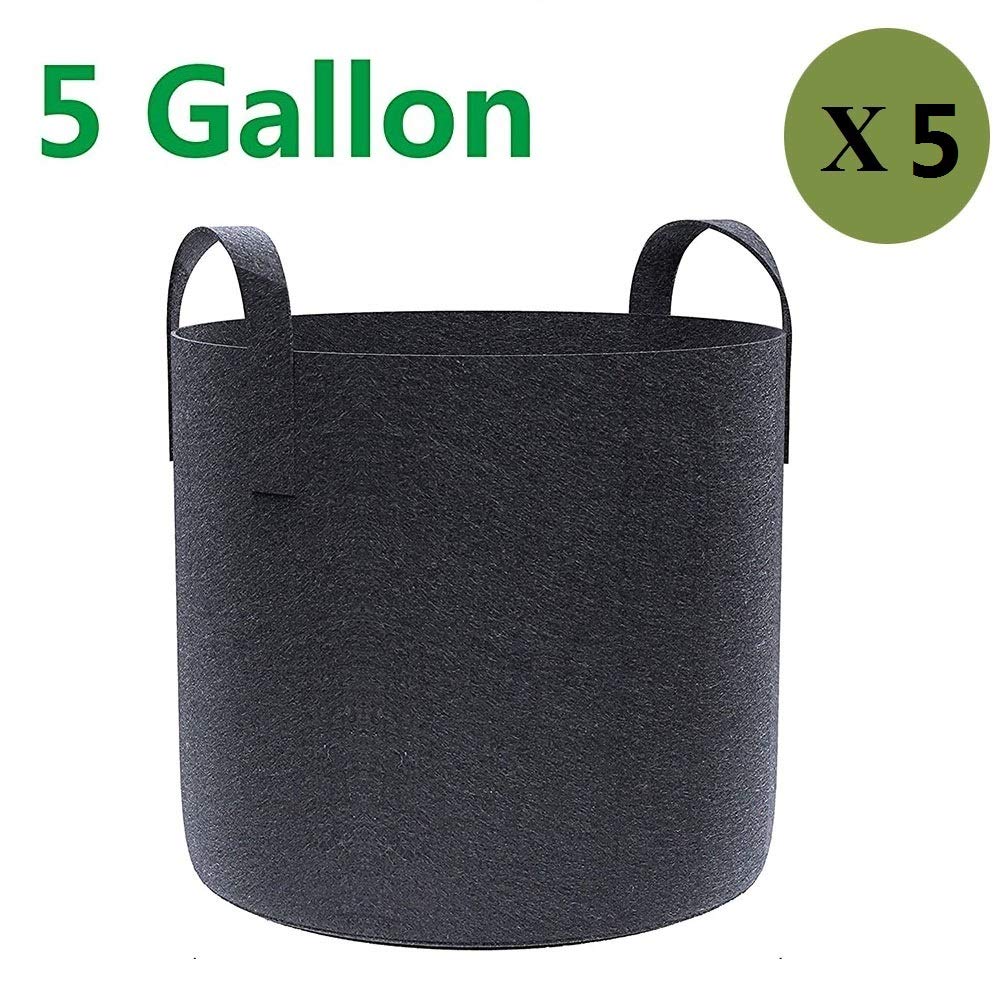 Buy Ann Bully Grow Bags with Handles Aeration 5Pack 5 Gallon Fabric