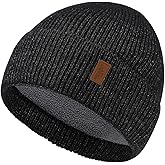 Winter Beanie for Men Women, Cuffed Knitted Fleece Lined Unisex Soft Warm Running Cycling Ski Hat Stocking Beanies Skull Cap