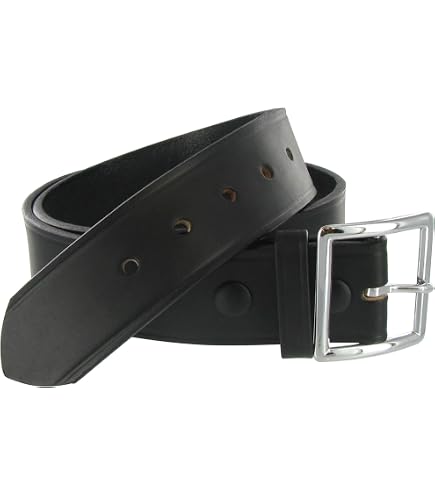 Amazon.com : Aker Leather B08 Garrison Belt, Black Basketweave Leather  Tactical Duty Belt 1.5 Inch Wide with Removable Chrome Center Bar Buckle,  Size 28 for Law Enforcement Uniform or Everyday Wear, Made