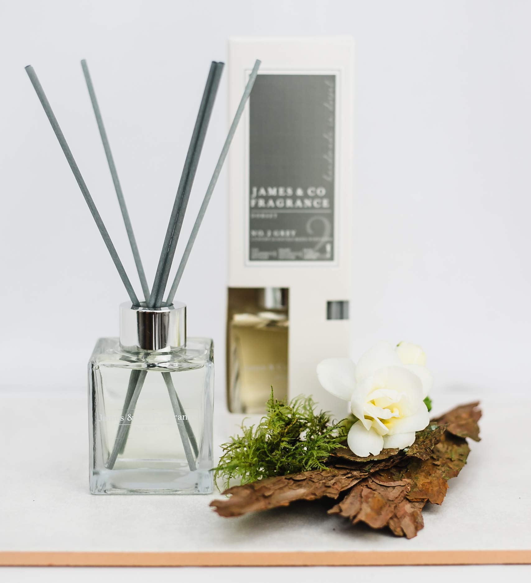 James & Co No.2 Grey (Patchouli, Leather & Wood) 100ml Home Fragrance Reed Diffuser Set — image 1