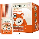 40 PCS Mosquito Repellent Wipes, Individually Wrapped Insect Repellent Wipes Made of Natural Plant-Based Essential Oils, Safe &amp; Effective Insect Protection Perfect for Outdoor Activities, Long-Lasting
