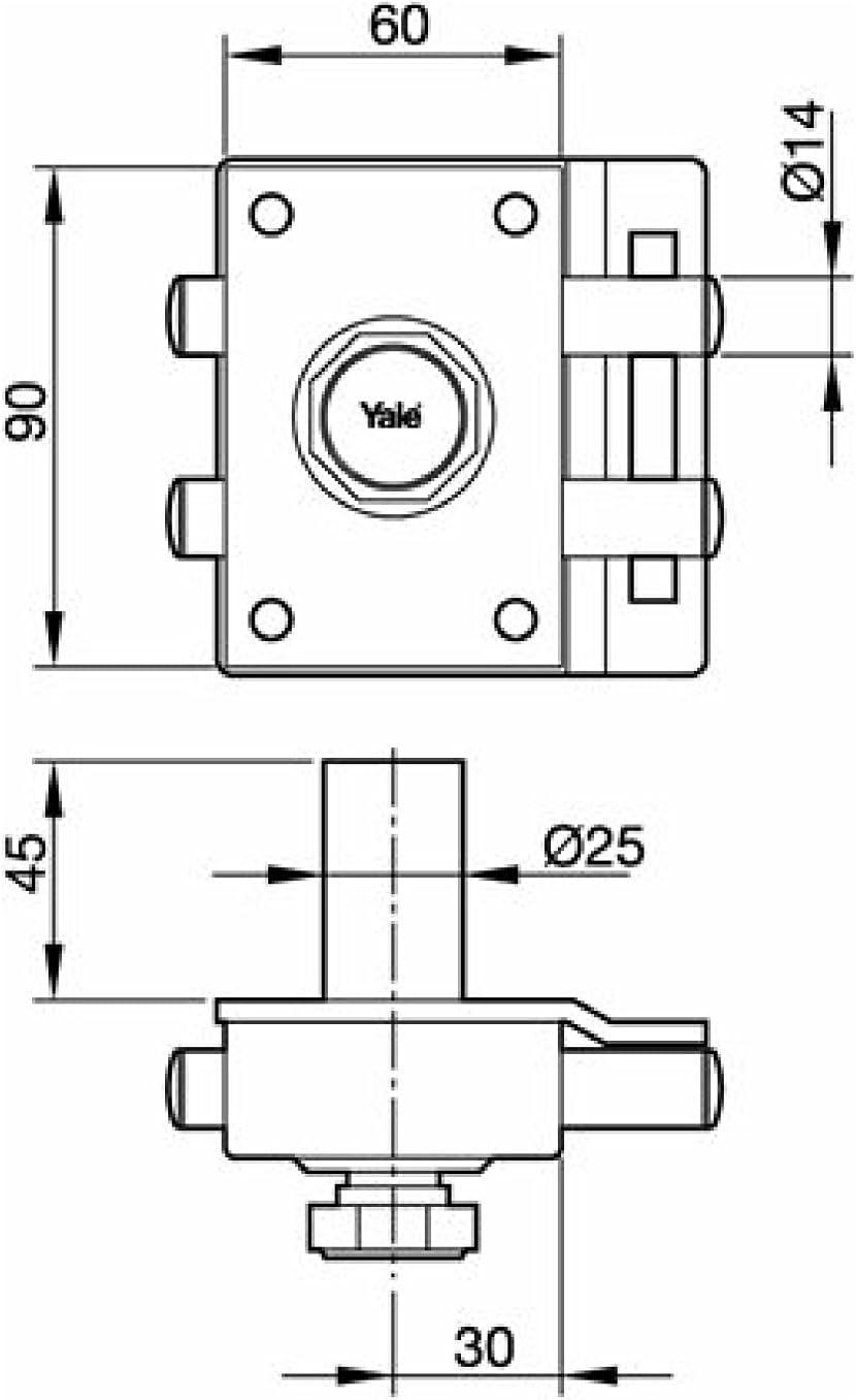Yale 3010453 Deadbolt 16-hn, Nickel Plated, Nickel-plated - Image 4