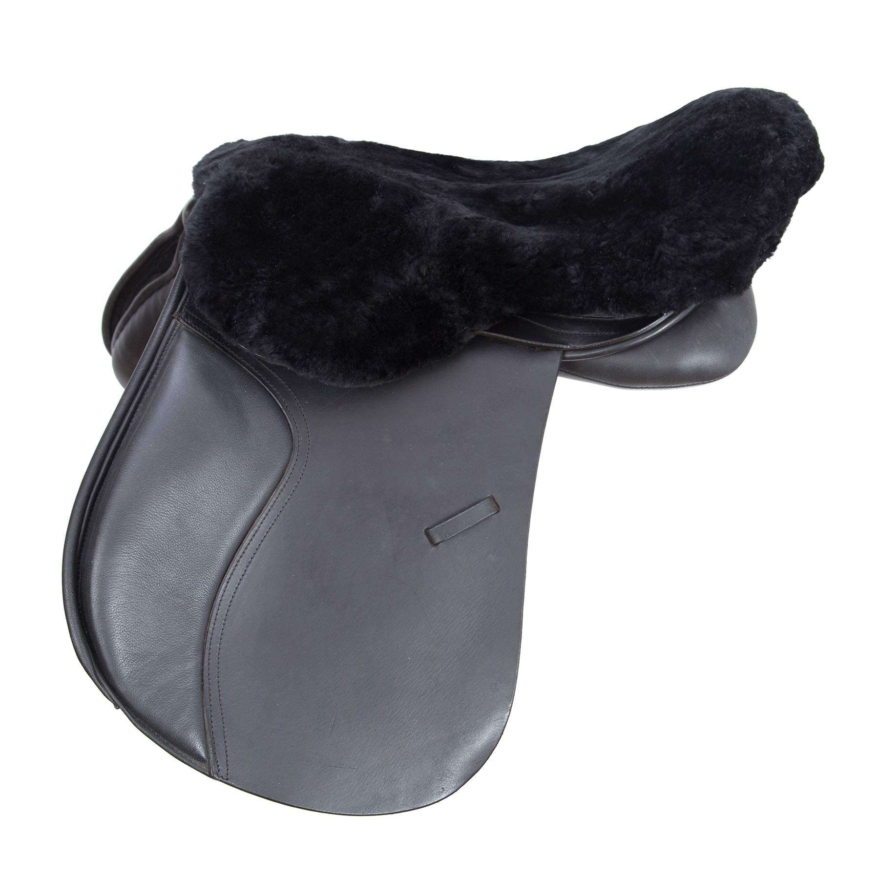 Merauno Sheep wool Horse Saddle Seat Saver Lamb wool Horse English Saddle Seat Cover Black