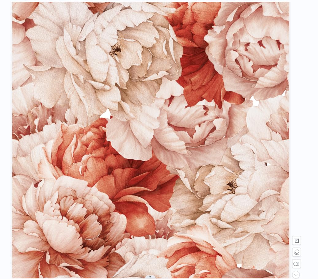 SOEWIOU Floral Peel and Stick Wallpaper,300 * 44.5cm Removable Waterproof Wallpaper Ink Flower Contact Paper for Nursery Home Decorations