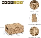 woodluv Storage Boxes with Lids Seagrass Nesting Baskets Medium view 6