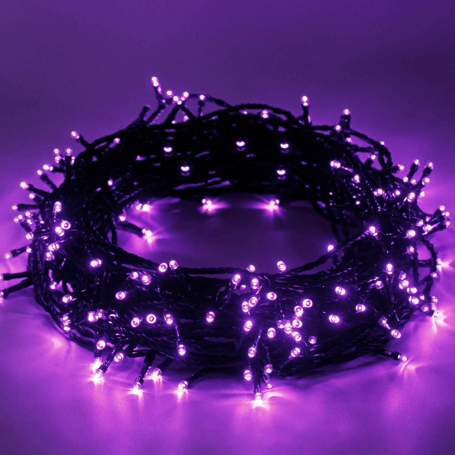 Christmas Lights Purple - 25m/82ft 220 LEDs Memory Function 8 Modes End to End Plug Expandable Waterproof Outdoor Indoor Decorations Halloween Fairy String Lights for Xmas Tree/Party/Garden/Backyard