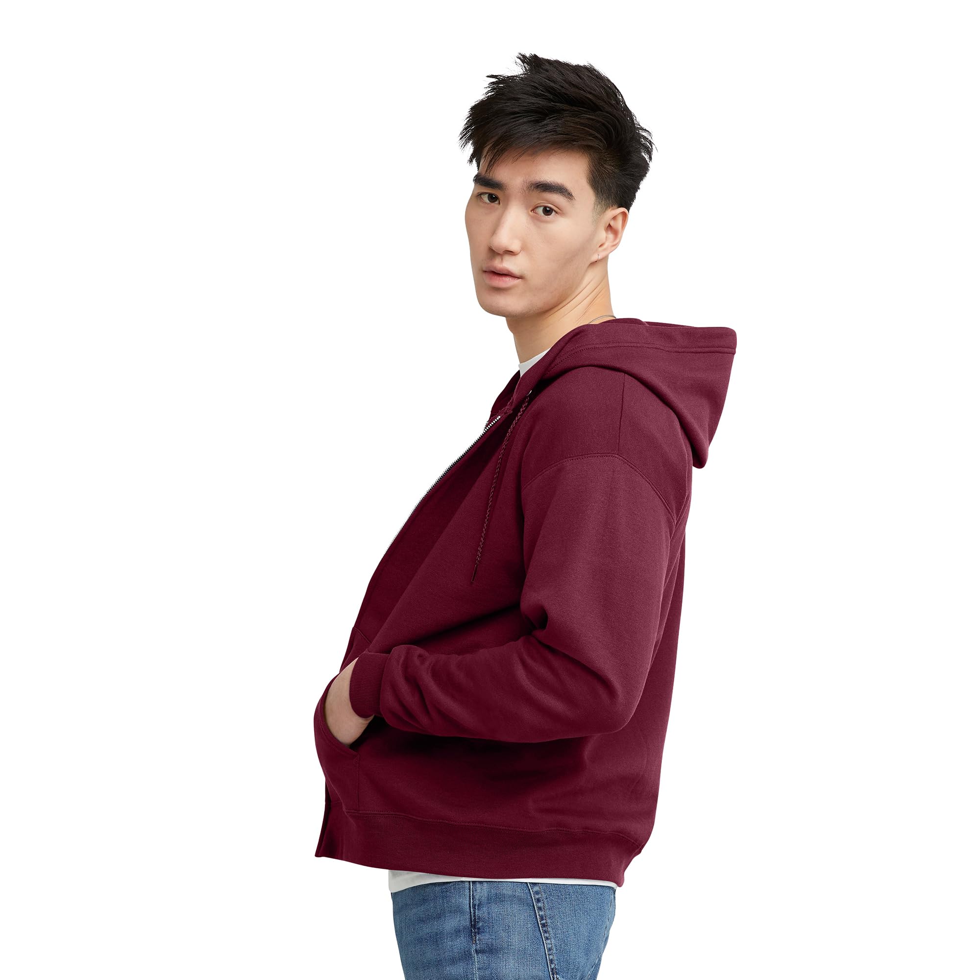 Hanes Men's EcoSmart Fleece Full Hoodie, Zip Up Hooded Sweatshirt Hoodie
