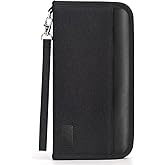 Boonbery Passport Holder Family, RFID Blocking Travel Passport Wallet for 4-6 Women Men, Waterproof Travel Document Organizer Credit Cards Case, Portable Passport Bag with Zipper Pocket (Black)