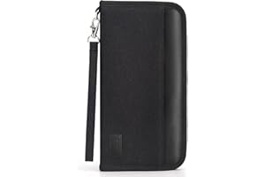 Boonbery Passport Holder Family, RFID Blocking Travel Passport Wallet for 4-6 Women Men, Waterproof Travel Document Organizer Credit Cards Case, Portable Passport Bag with Zipper Pocket (Black)