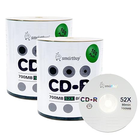 Smartbuy 200 Disc 700mb 80min 52x Cd R Logo Top Blank Data