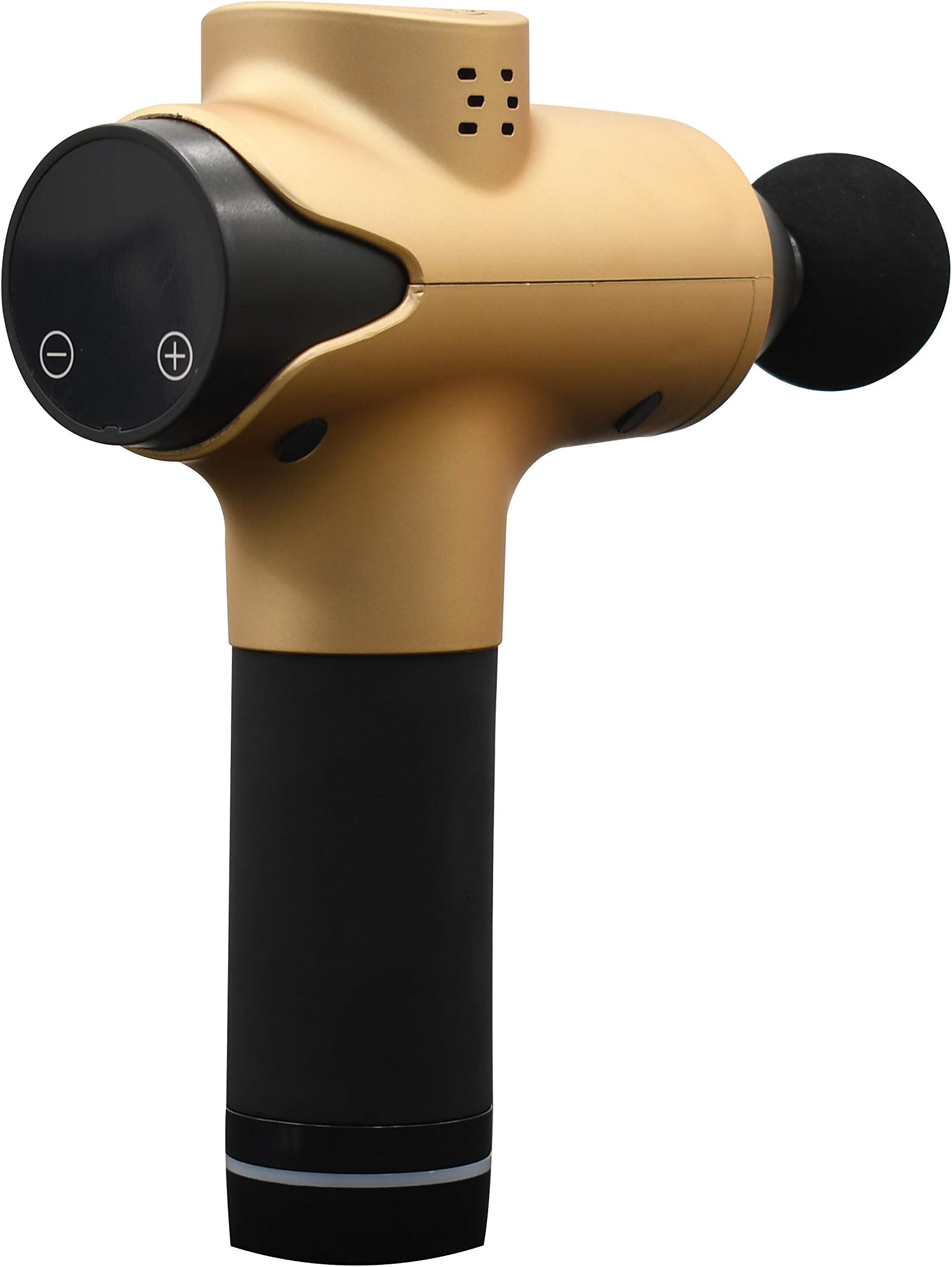 Deep Tissue Electric Massage Gun for Muscle, Neck, Back Leg | 6 Heads Hard Case, 6 Speeds, 6hr Batt | Portable & Cordless Quiet Percussion Handheld Massager, Pure Gold
