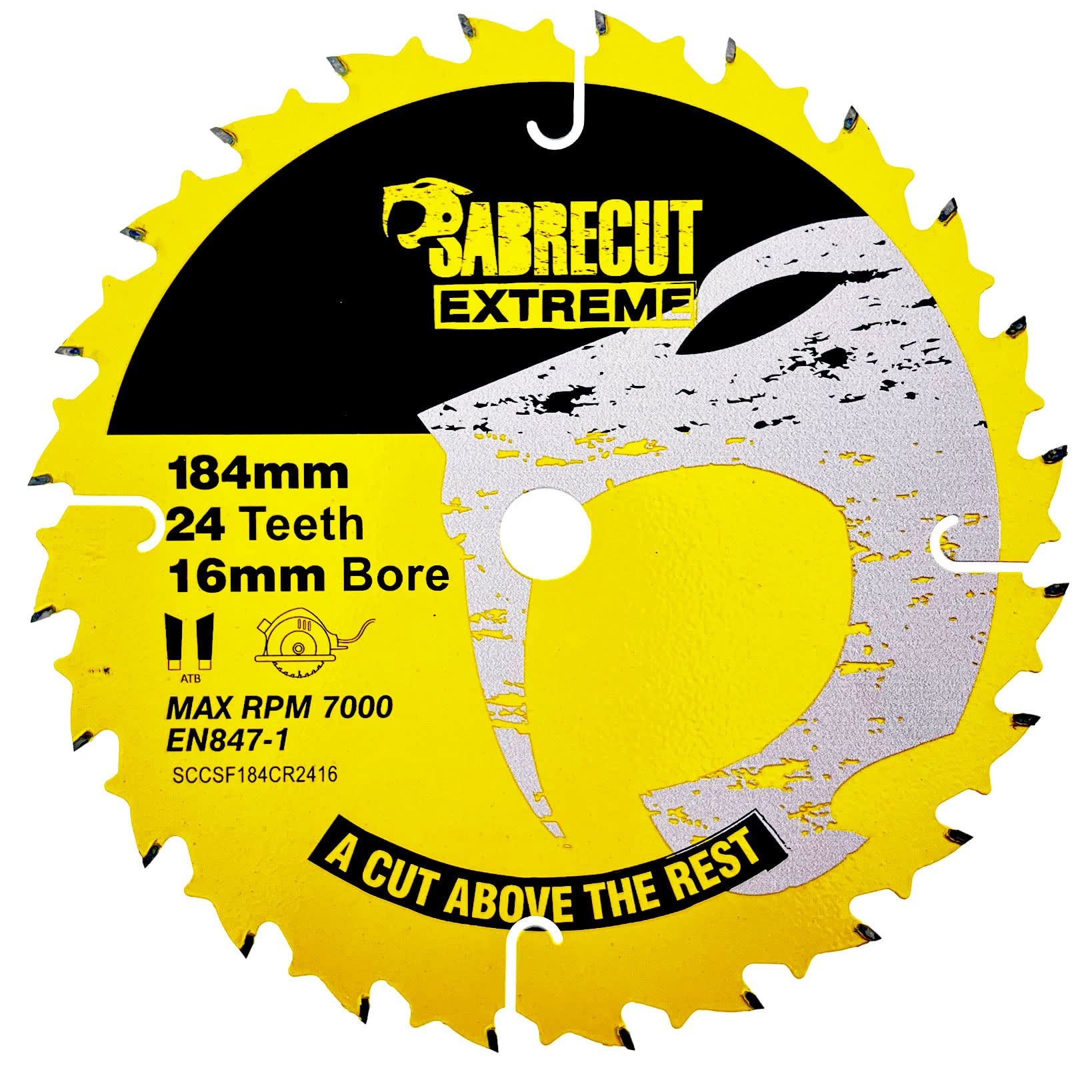 1 x SCCSF184CR2416 SabreCut 184mm 24T x 16mm Bore Circular Saw Blade
