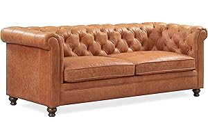 POLY & BARK Lyon 87.4" Sofa in Full-Grain Pure-Aniline Italian Tanned Leather in Cognac Tan