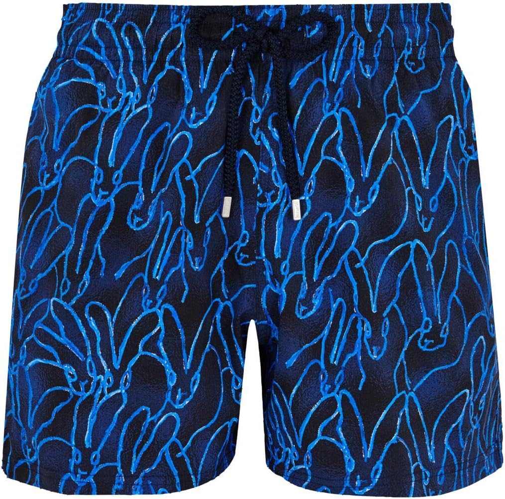 Men Stretch Fast Drying Swim Trunks (Navy, M)