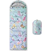 Datura home Kids Sleeping Bag for Boys Girls,Watercolor Mermaid Print-Lightweight Warm Portable Outdoor Indoor-Waterproof Cold Weather Resistant Sleeping Bag for Camping Hiking(Mermaid2)