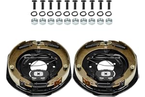 Youxmoto Electric Trailer Brake Assembly 12" X 2" (1 Right + 1 Left), for 5,200 lbs., 6,000 lbs., and 7,000 lbs Trailer Axles Trailer Brakes kit. 1 Pair