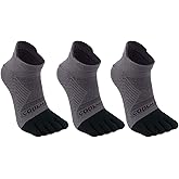 Azarxis Running Ankle Toe Socks Coolmax for Women Men Lightweight High Performance Athletic Five Finger Socks 3 Pairs