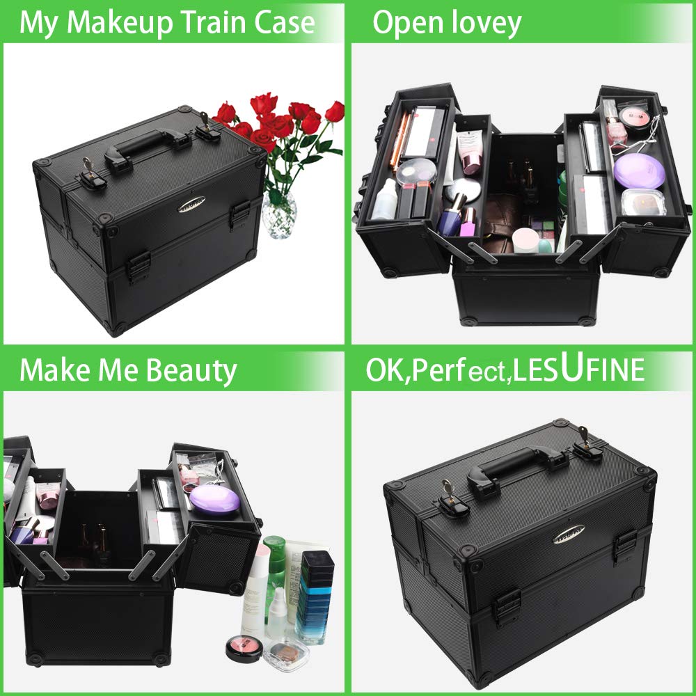 Best Black Four Tray Makeup Case