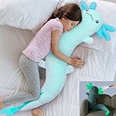 MaoGoLan Large Axolotl Plush Body Pillow,Big Salamander Plush Pillow Toy,XL Axolotl Stuffed Animal for Kids, Salamander Plushies Glow in The Dark, Christmas Valentine Birthday Gifts Blue