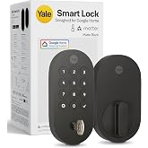 Yale Smart Lock Deadbolt with Google Matter, Keyless Entry, Matte Black | Smart Door Lock, Designed for Google Home &amp; Matter Hubs (Sold Separately), Google Assistant Voice Control, Long Battery Life