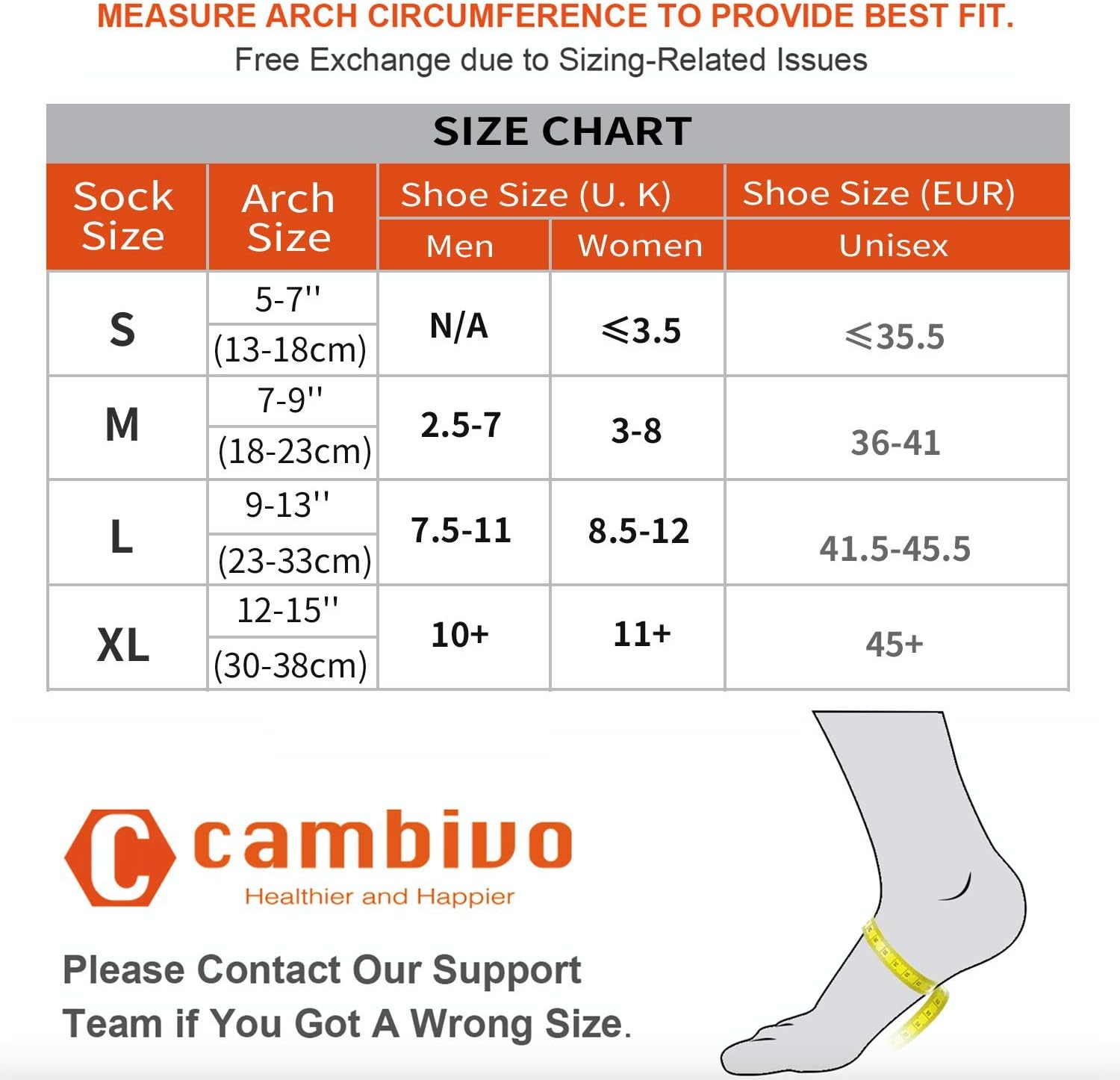 CAMBIVO 2 Pairs Plantar Fasciitis Socks, Ankle Support Compression Foot Sleeve for Men and Women, Arch Support for Foot Pain, Heel Swelling(Black, Medium): Beauty