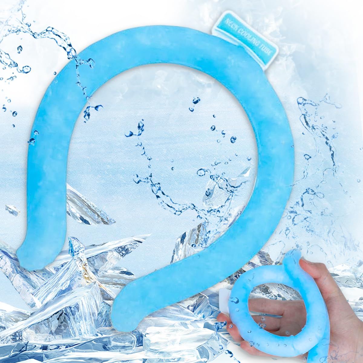 Photo 1 of Neck Cooling Tube, Neck Cooling Ring, Reusable Wearable Cooling Neck Wraps for Summer Heat Outdoor Indoor Cooling and Heat Dissipation (Blue)