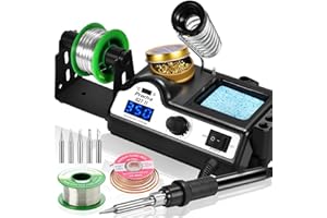Preciva 927II Soldering Station, 60W Soldering Iron Set with 5 Extra Iron Tips, Adjustable Temperature 194°F to 896°F, Auto S