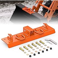 Tractor Bucket Hooks with 2" Receiver, 3/8" Bolt On Grab Hooks and 1/2" D Rings for Compact Tractor Bucket, Heavy Duty Tracto