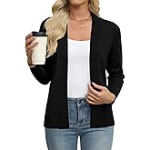 Leafsay Women's Lightweight Cardigan Sweaters Long Sleeve Open Front Knit Casual Classic Cardigans