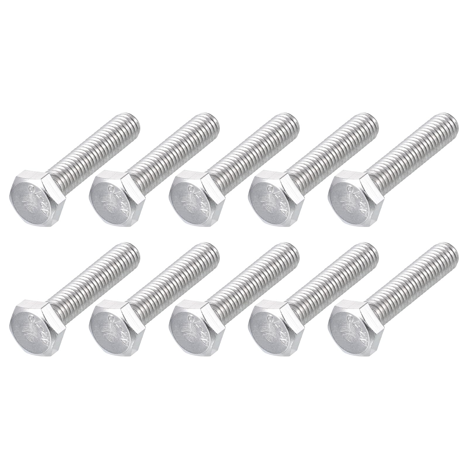 METALLIXITY Hex Bolts (M6-1x30mm) 30Pcs, 304 Stainless Steel Coarse Fully Threaded Hex Head Screw Bolt Machine Screws - for Furniture Repair, Silver