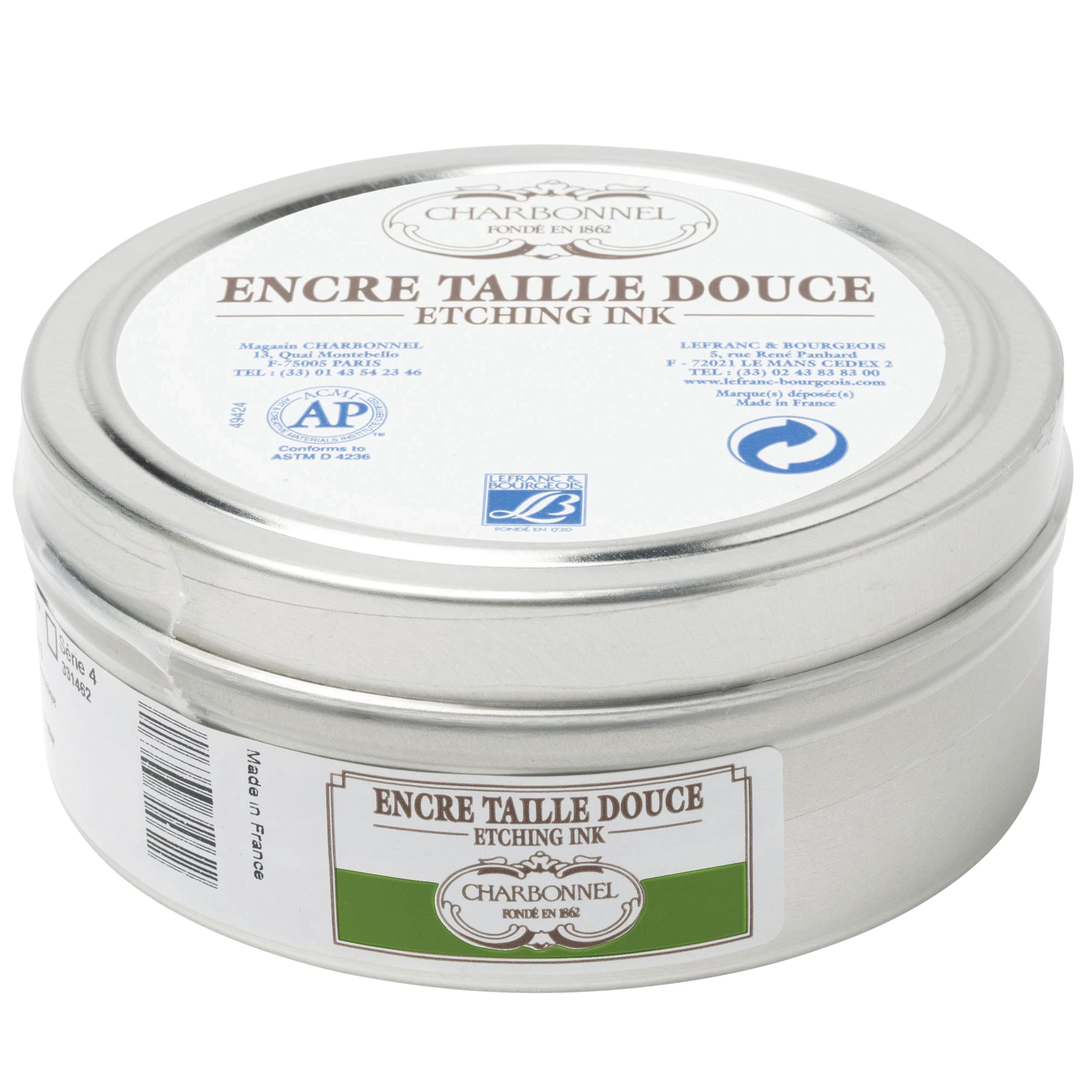 Lefranc and Bourgeois Charbonnel etching ink, medium green, 200ml Topf - Kupferdruckfarbe