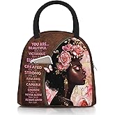 African American Women Lunch Bag Reusable American Afro Woman Lunch Bag Leakproof Insulated Lunch Box Cooler Tote Bag Food Container Snack Bag For Men Women Work Travel Picnic black women gifts