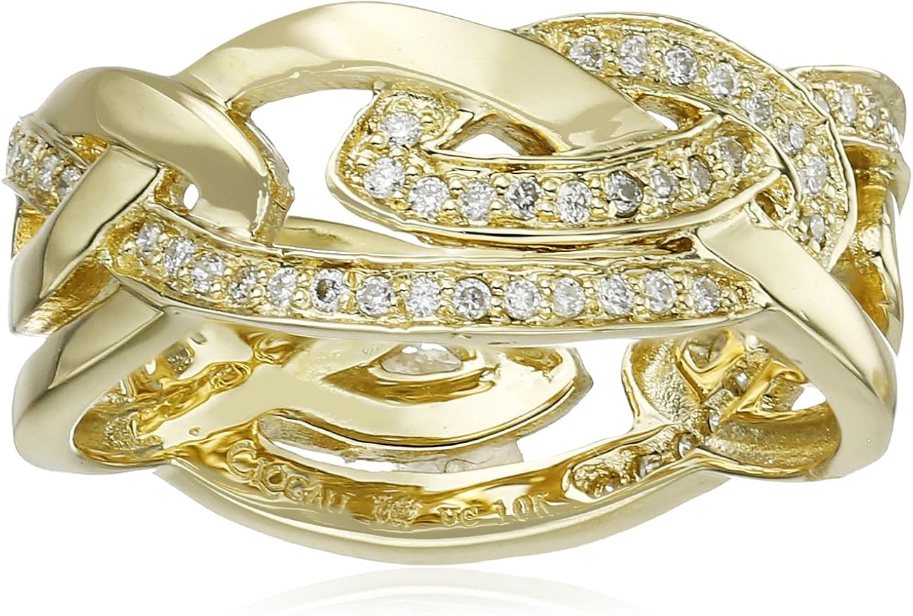 Amazon.com: Clogau 10k Yellow Gold Diamond Eternal Love Ring (1/4cttw