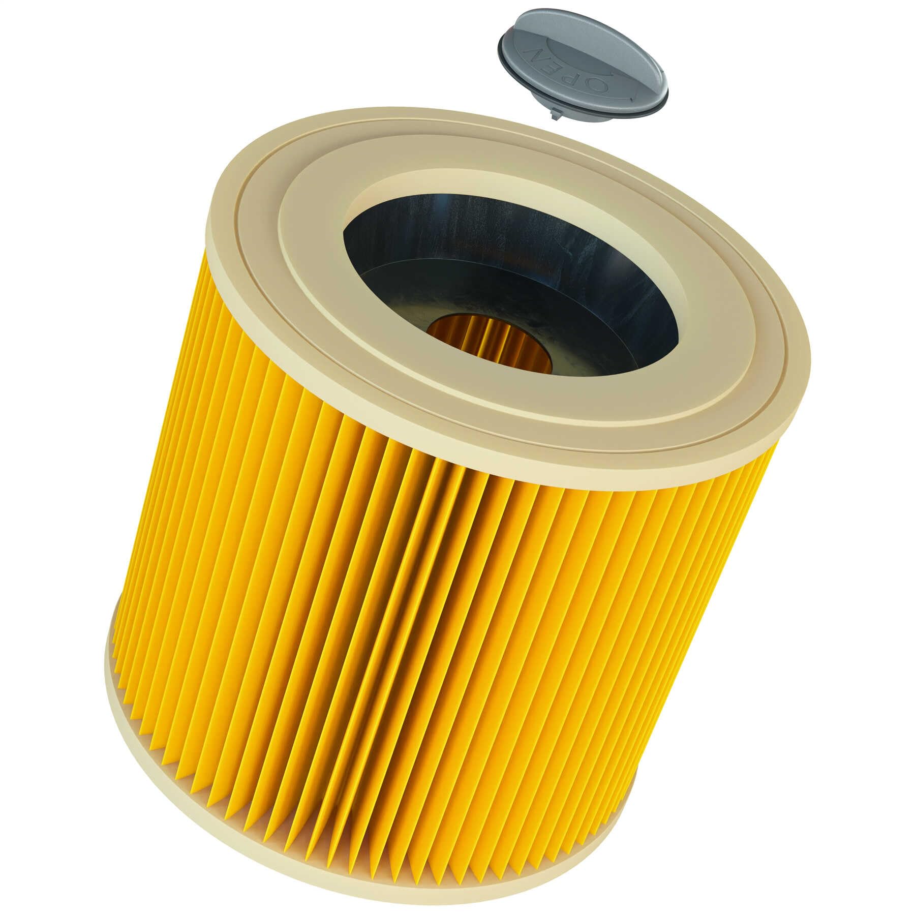vhbw 1x Cartridge Filter compatible with Kärcher A 2254 Me, A 2534 pt, A 2554 Me, A 2604, A 2654 Me, A 2656 X Plus, SE 4001, SE 4002, WD 2.200 Vacuum Cleaner - Yellow