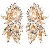 Canboer Vintage Rhinestone Statement Earrings Fancy Crystal Cluster Drop Dangle Earrings for Women