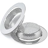 Honmein 2 Pcs Sink Strainer for Most Kitchen Sink Drain Basket, Upgraded Double-Layer Safe Design Kitchen Sink Strainer (4.5 