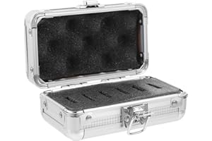Housoutil Small Aluminum Travel Case for Telescope Filters Filter Storage Box and Foam Padding for Outdoor Astronomers