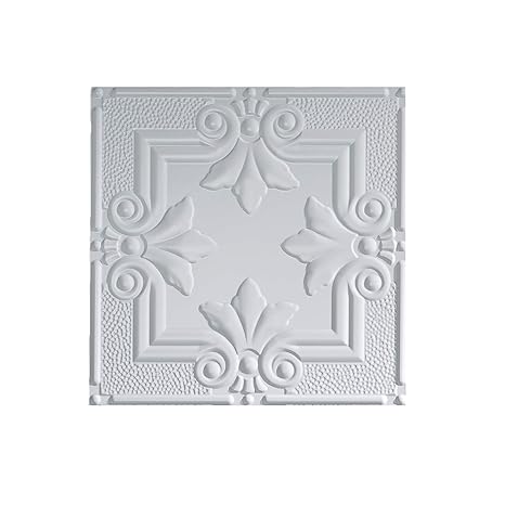 Fasade Easy Installation Regalia Smoked Pewter Glue Up Ceiling