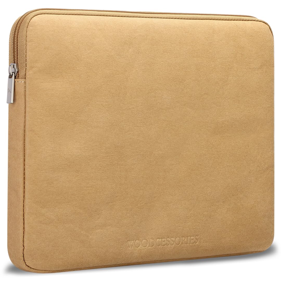 Woodcessories - Sustainable Laptop Bag Compatible with MacBook 15-16 Inch Sleeve Brown - Made from Paper