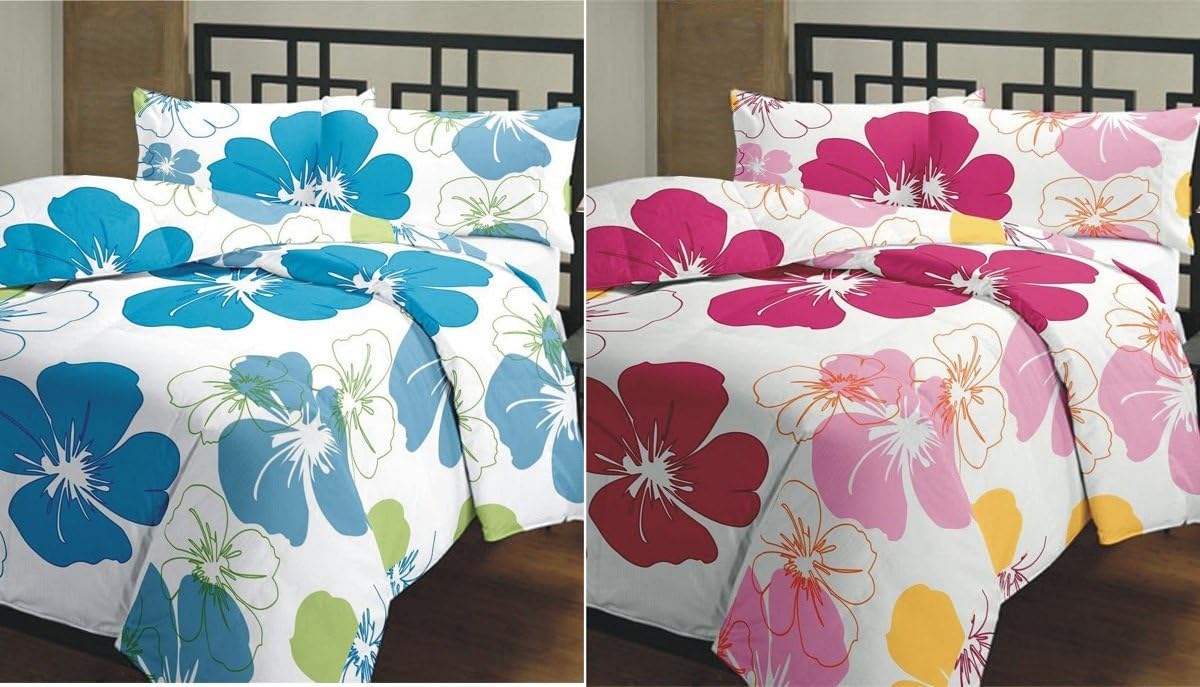 Quinze Polycotton Premium Single Bed Poly Cotton AC Blanket/Dohar (Pack of 2, BigBlue & BigPink)