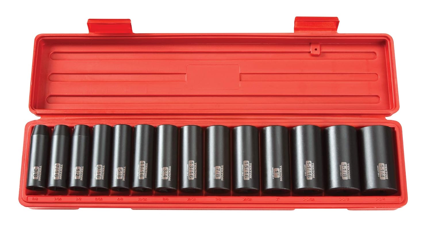 TEKTON 4880 1/2 Drive Deep Impact Socket Set 3/8 11/4 SAE CrV 14