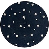 Classic Wool Beret Hats for Women,Women French Wool Pearl Beret Hats Solid Color Classic Beanie Warm Winte